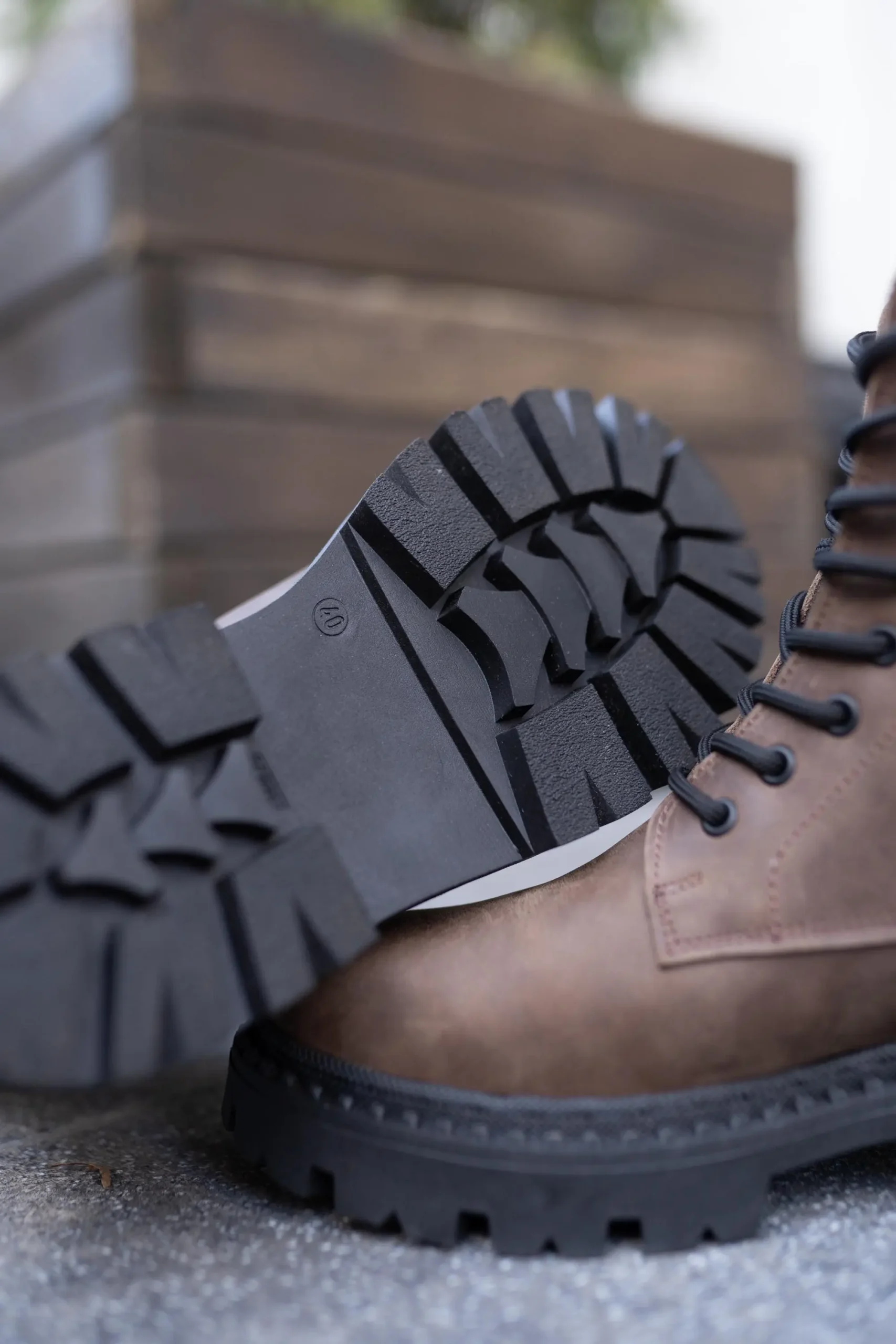 Handmade Leather Ankle Boots Vintage Brown Lace Up