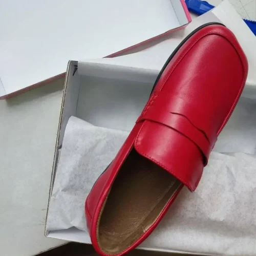 Women Square Toe Flats Handmade Leather Loafers With